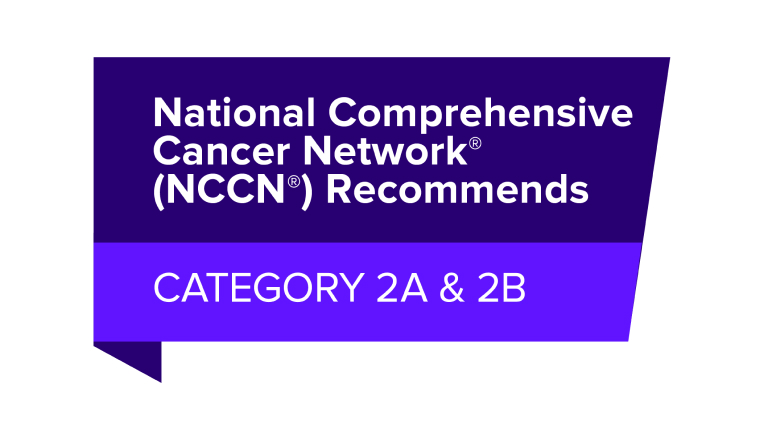 National Comprehensive Cancer Network (NCCN) recommends category 2A and 2B icon.